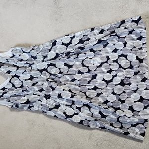 Nine West Fit Flare Dress - White/Dark Navy Size 6